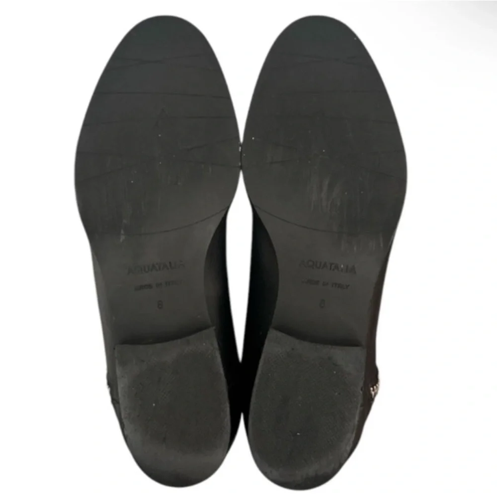 Authentic Aquatalia designer black leather ankle boots sz 8